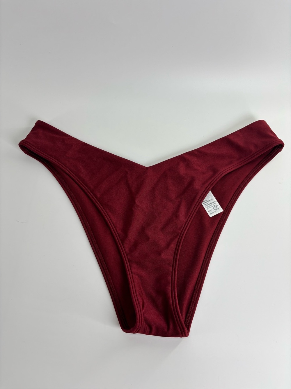 Abercrombie & Fitch high leg bikini bottoms Large dark wine red NWOT